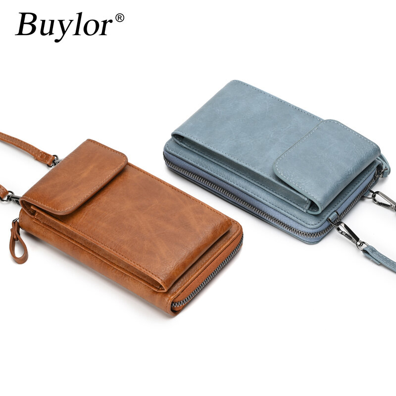 Buylor PU Leather Women Shoulder Bag Luxury 2023 Mobile Phone Bag Fashion Crossbody Bag Strap for Handbag Hasp Small Card Holder