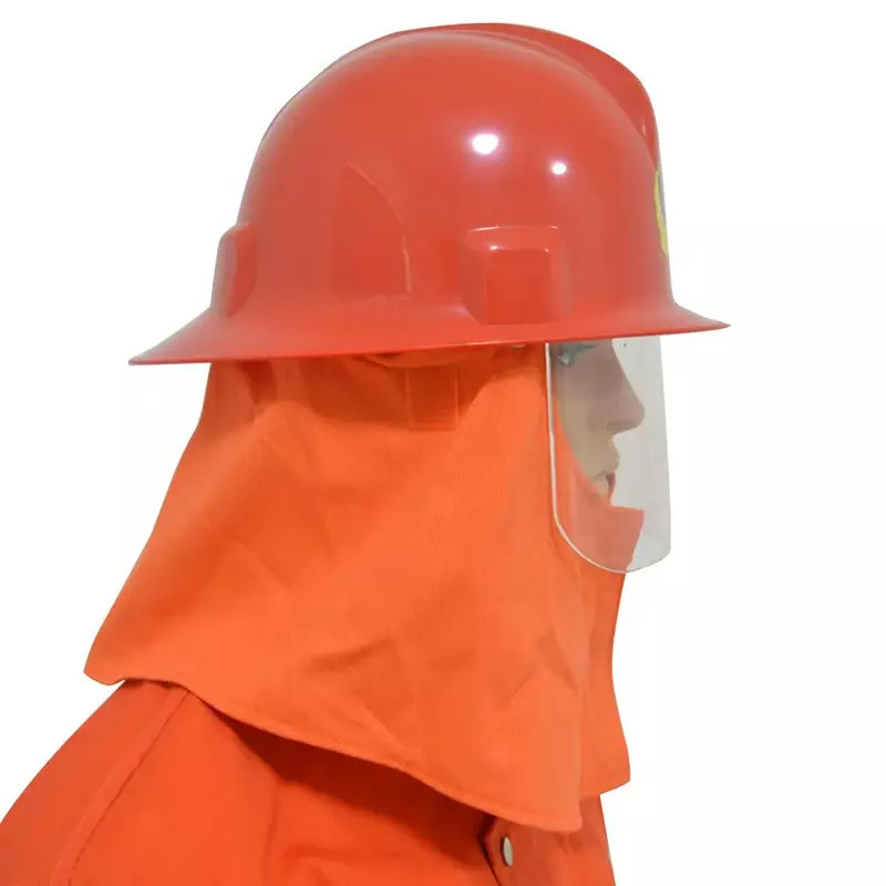 Fire Helmet with Fire Insulation Heat Resistant Shawl PC Anti-scratch Mask Firefighter Safety Helmet Protection Hard Hat