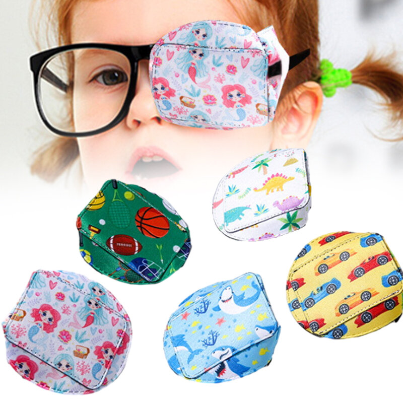 1x kacamata pengobatan Strabismus anak-anak, kain penutup mata Amblyopia dapat digunakan kembali, perawatan penglihatan penutup mata malas