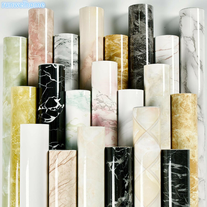 Home Decor Films PVC Self-adhesive Wallpaper Furnither Renovation Peel and Stick Stickers Cabinet Waterproof Removable Wallpaper