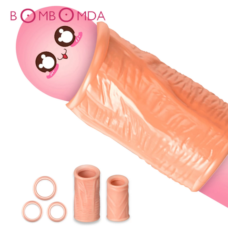 5 pçs prepúcio correção pênis manga galo anel glans estimular brinquedos sexuais para homens atraso ejaculação parafuso forma dois tamanhos