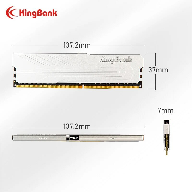 Kingbank Heatsink Memoria RAM DDR5 6000mhz 6400mhz XMP 8GB 16GB 32GB Desktop Memoria DDR5 RAM Dual Channel Computador PC Desktop