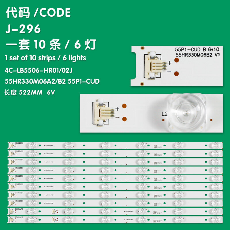 Applicable à la bande lumineuse Toshiba, 55U6680C, 55HR330M06A2, 55P1-Toxic D, rétroéclairage 4C-LBcape 6-HR02J