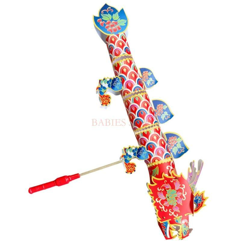 C9GB – jouet artisanal en papier léger Dragon, matériel bricolage pour le nouvel an chinois, artisanat en papier