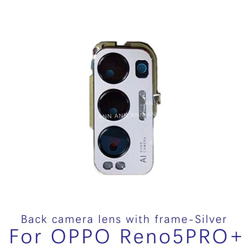 Стеклянный объектив задней камеры с крышкой рамкой для Oppo Reno5Pro + Plus 5G основной объектив камеры с клеем запасные части