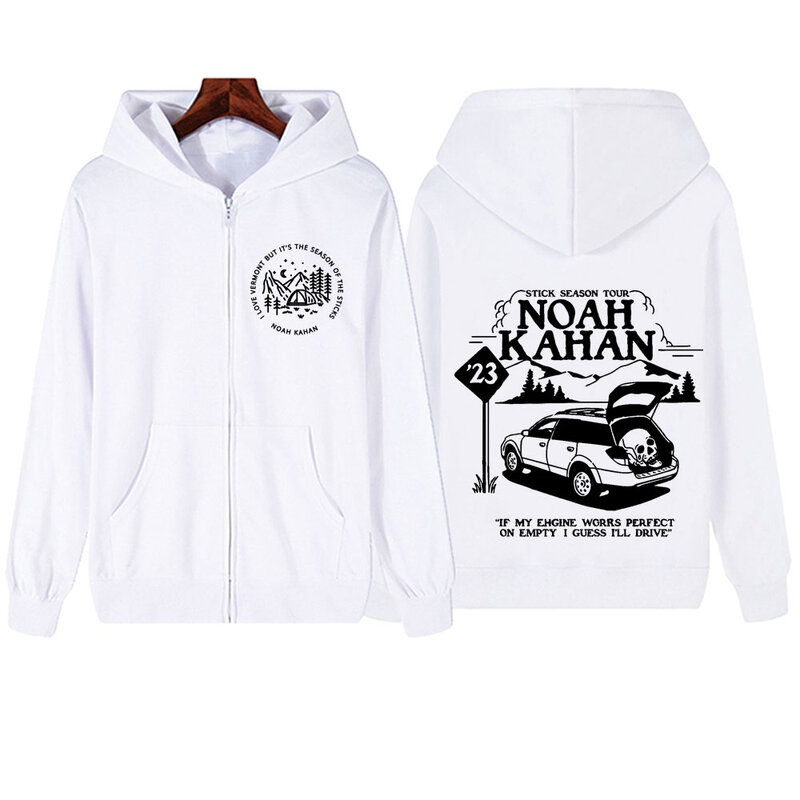 Sztyfty na sezon Noah Kahan 2024 bluza z kapturem na zamek sweter Unisex Harajuku wiosenne dla fanów muzyki prezentowe bluzy z dekoltem w szpic