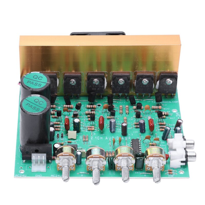 Papan Amplifier Audio 2X, papan penguat Subwoofer daya tinggi 2.1 saluran 240W, Ac18-24V ganda untuk teater Rumah