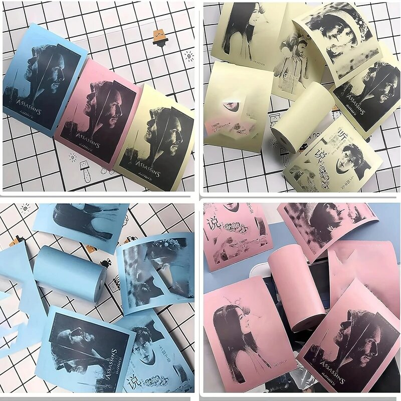 Thermal Label Sticker Colorful Adhesive Self-adhesive Paper Mini Printer Paper  For Wireless Photo Inkless Printer 57mm