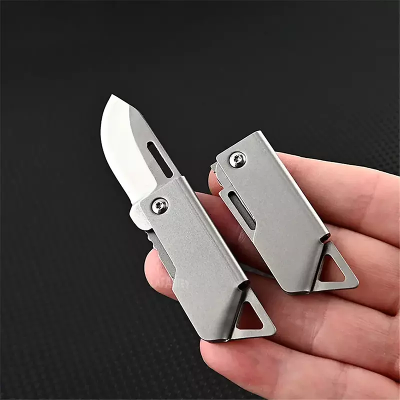 سكين جيب صغير قابل للطي من الفولاذ المقاوم للصدأ ، سكين توصيل حاد ، قلادة سلسلة مفاتيح ، أداة يدوية ، سكين خارجي محمول