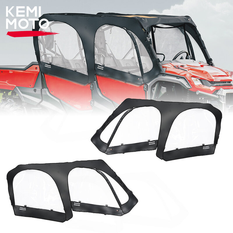 Portas superiores Janelas pára-brisa, gabinete resistente à água para Honda Pioneer 1000-6 KEMIMOTO, Soft Cab, 4 Side, 0SR90-HL4-212A