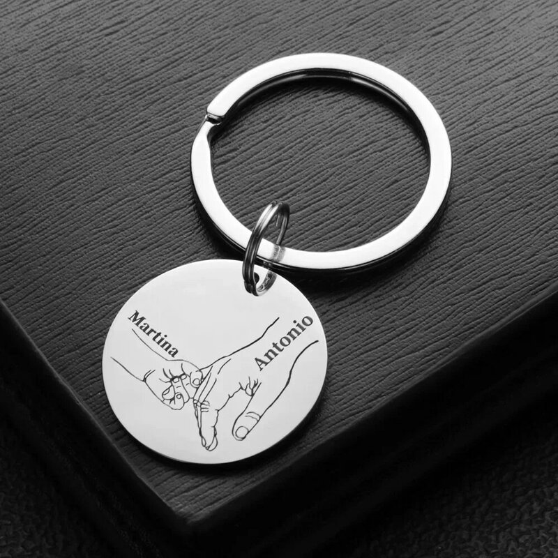 Porte-clés personnalisé avec nom personnalisé pour la fête des pères et des mères, porte-clés Papa Spinal, pendentif pour clé de voiture, cadeaux d'amour