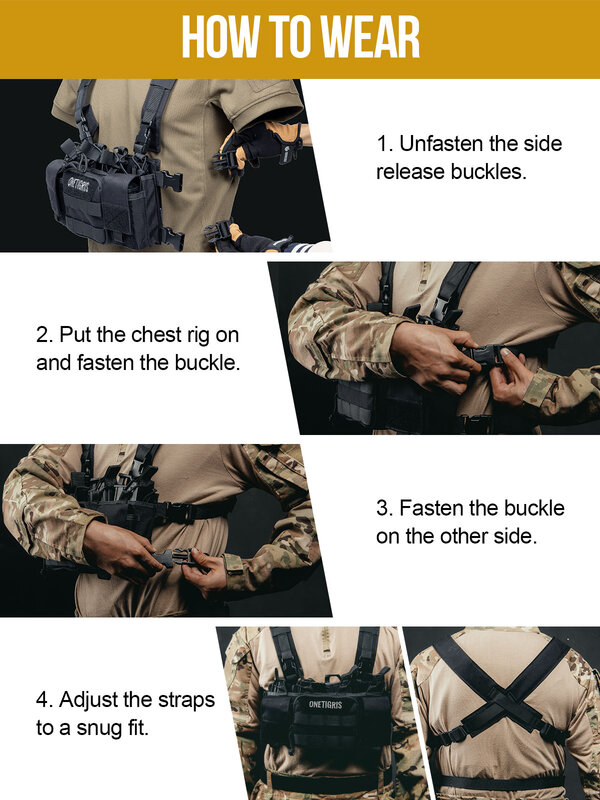 OneTigris – gilet d'extérieur CS, ensemble de poitrine avec harnais X, équipement militaire, tissu en Nylon 500D, JPC tactique, gilet de chasse Molle