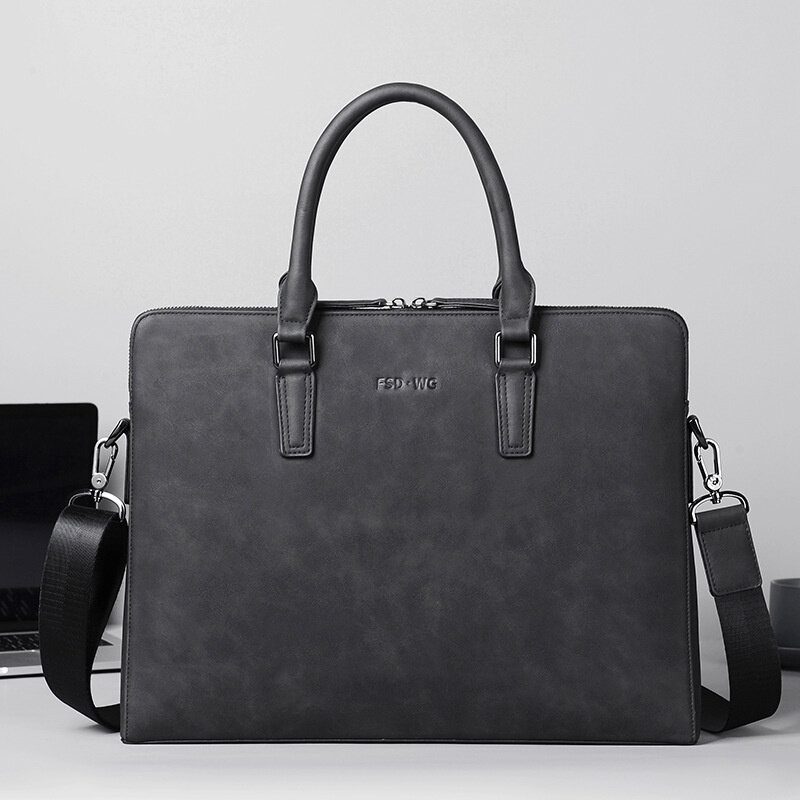 Fashion Frosting Leather Briefcase For Men Business Handbag Male High Quality Shoulder Messenger Bag Daily Laptop
