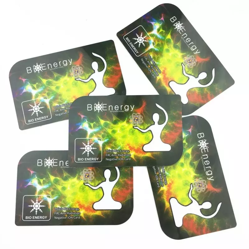 Custombio energy terihertz card anti radiation negative ion fir healthy energy card oppbag packaging with instruction manual car