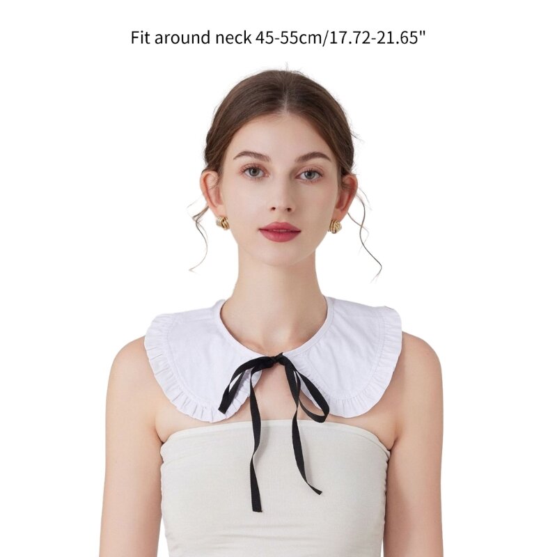 Lace Pleated False Collar Summer Spring Woman Blouse Shirt Decorative Collar Drop Shipping