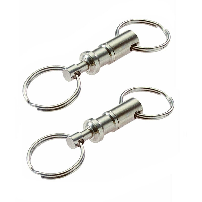 Porte-clés amovible à dégagement rapide, 1 pièce, double support de serrure à pression détachable, en acier chromé, coulissant, vente en gros