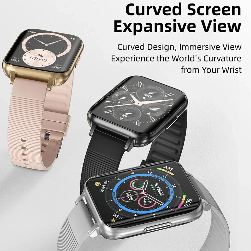 1.96 "zakrzywiony ekran Smartwatch męski damski OD1 Smartwatch bransoletka sportowa Fitness wodoodporne zegarki na rękę zegar zegarek męski