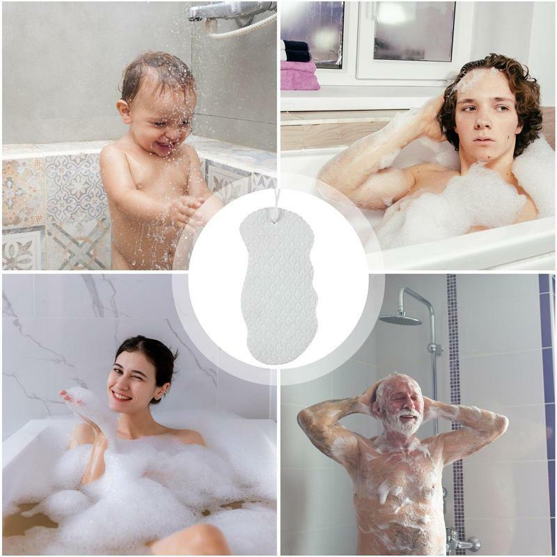 Spons mandi lembut spons Scrub Tubuh 3D untuk mandi dapat digunakan kembali lembut penggosok badan Loofah spons kulit mati untuk dewasa remaja bayi