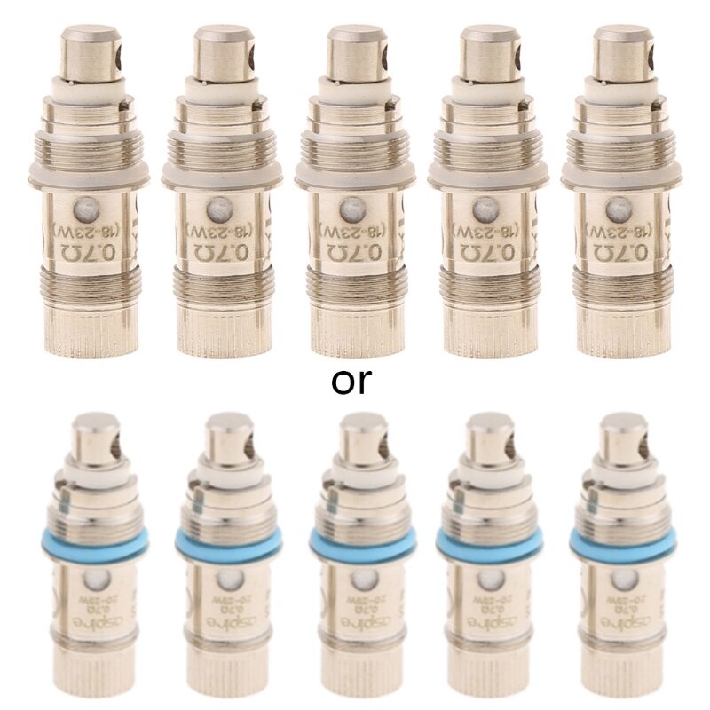 2024 New 5 Pcs/Box Replacement Atomizer Coil Heads BVC Coils 0.4ohm 0.7ohm for 2s for Tank Vaporizer Atomizers