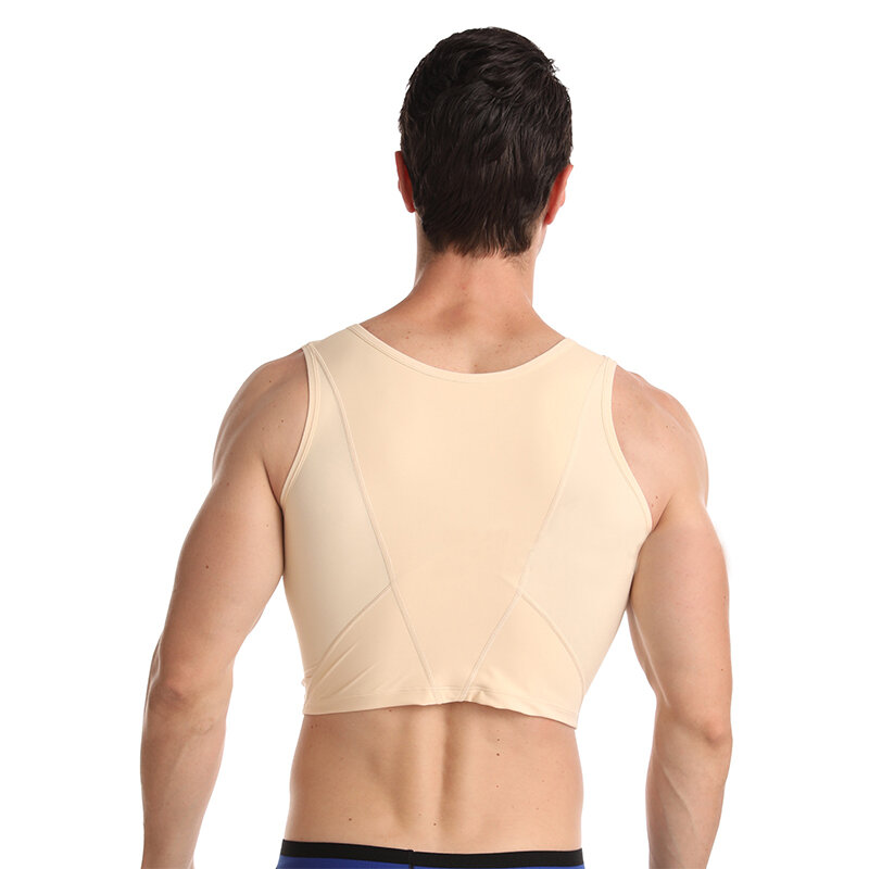 Men Chest Compression Body Shaper Vest Bust Control Shapewear Slimming Undershirt Short Tops Underwear Seamless Slim Shapers