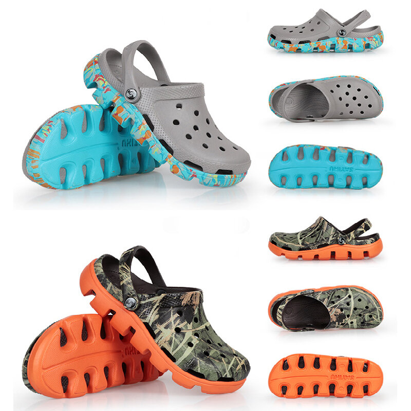 Satihu รองเท้าไม้สำหรับผู้ชายและผู้หญิง, รองเท้าแตะชายหาดหลากสีทนทานต่อการฉีกขาดสำหรับเด็กผู้ปกครองฤดูร้อน