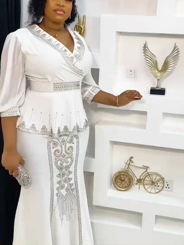 Set da 2 pezzi Plus Size Africa Clothes Dashiki gonne africane e Top per le donne Ankara Wedding Party Gown outfit 2024 New Robes