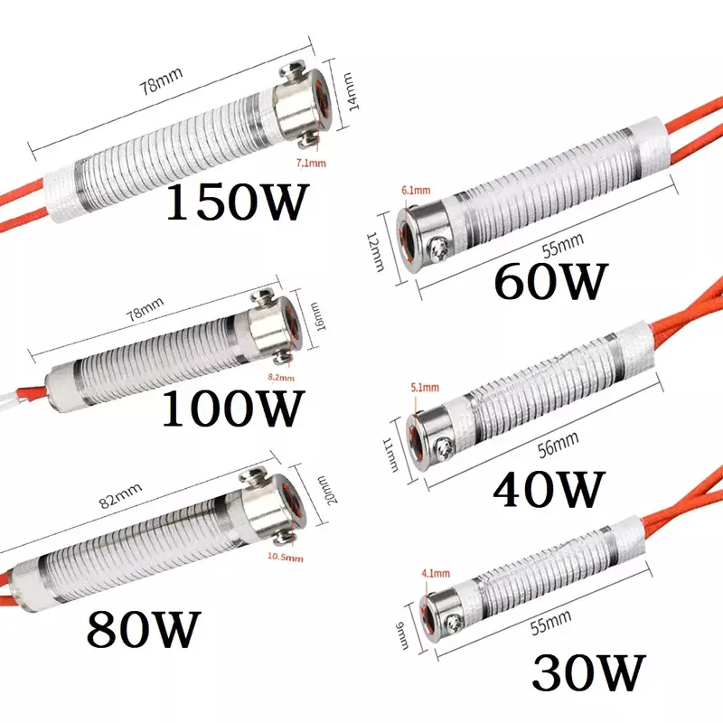 Elemento de aquecimento para substituição do ferro de solda, Acessórios para metalurgia, 220V, 50Hz, 30W, 40W, 60W, 80W, 100W, 150W