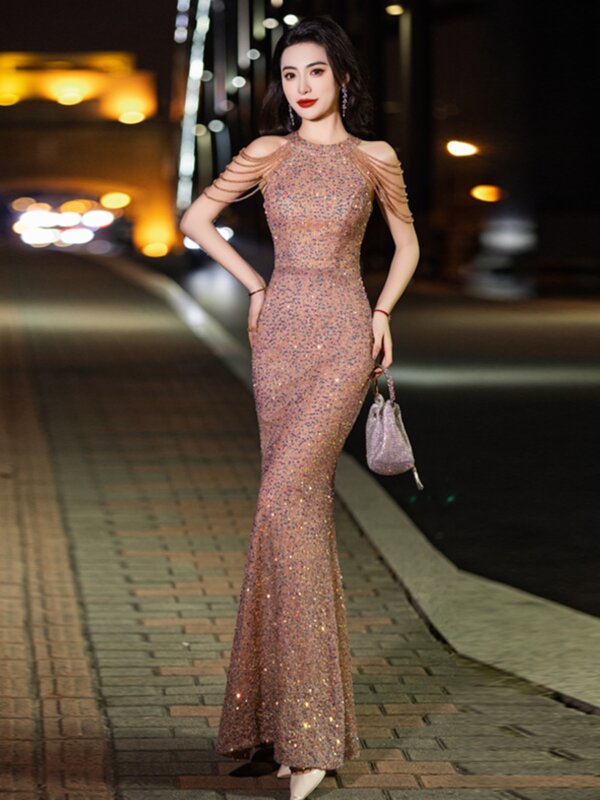 Женское вечернее платье, роскошное банкетное платье с юбкой-годе
