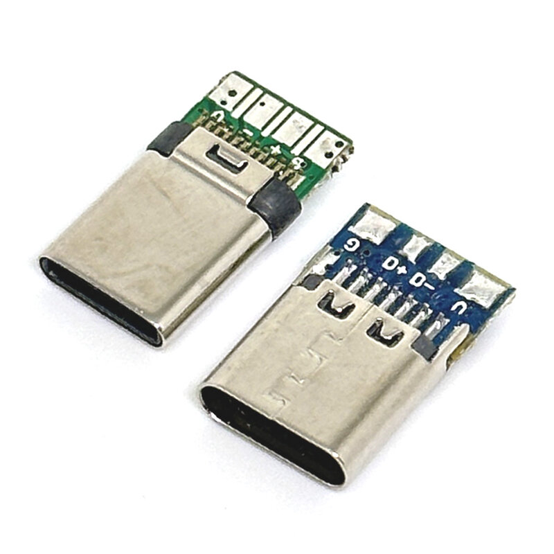 Conectores USB 3,1 tipo c macho/hembra, Conector de cola de 24 Pines, enchufe macho usb, terminales eléctricos de soldadura, cable de datos DIY, compatible con placa PCB