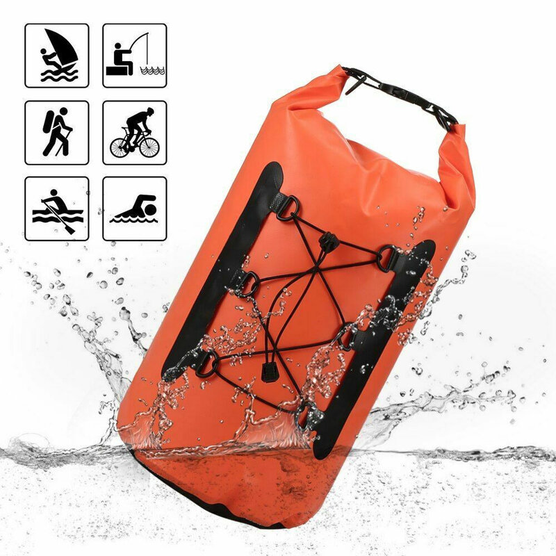 15l PVC防水バッグ,電話ケース付きシーリングデバイス,水泳用バックパック,乾式および湿式,釣り用