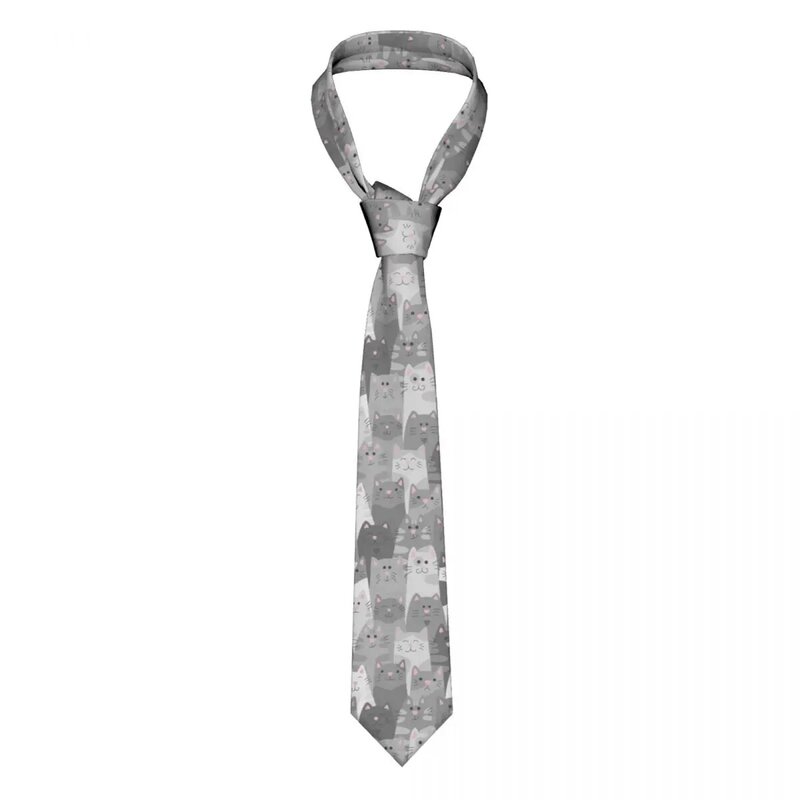 Серый галстук с мультяшными кошками галстук аксессуары для одежды