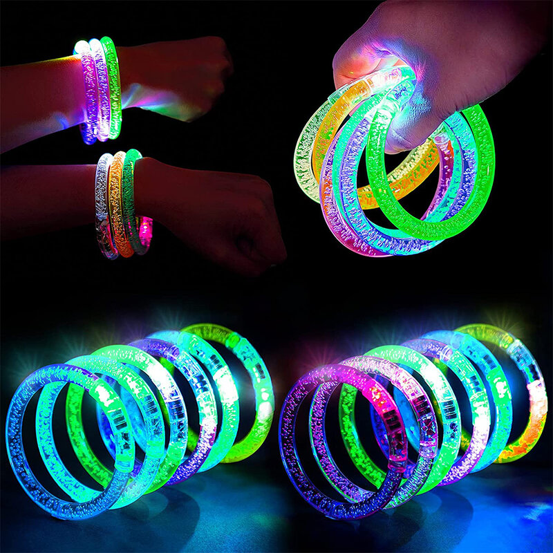 Gelang tongkat menyala perlengkapan pesta Halloween gelang LED menyala dalam gelap hadiah mainan pesta Neon