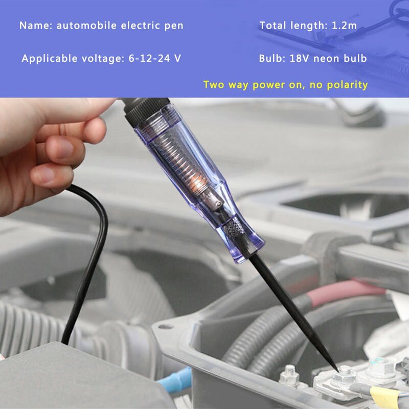 DC6V-24V Repair Tool Probe Light System Test Probe Lamp Car Light Circuit Tester Lamp Voltage Test Pen Detector Fast Delivery