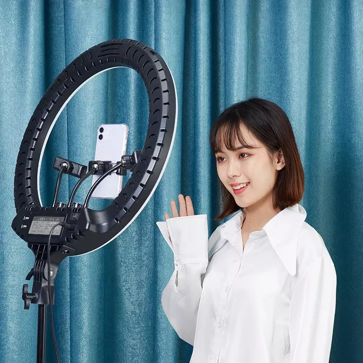 Vul Licht Kinscoter 210Cm Statief Stand Selfie 21 Inch Led Ring Lamp Met Draagtas