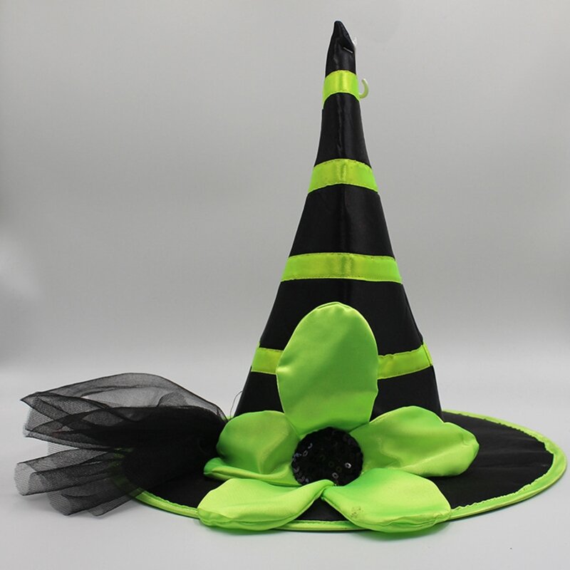 Chapeau sorcière pour adultes, chapeau magicien, Costume d'halloween, chapeau solide