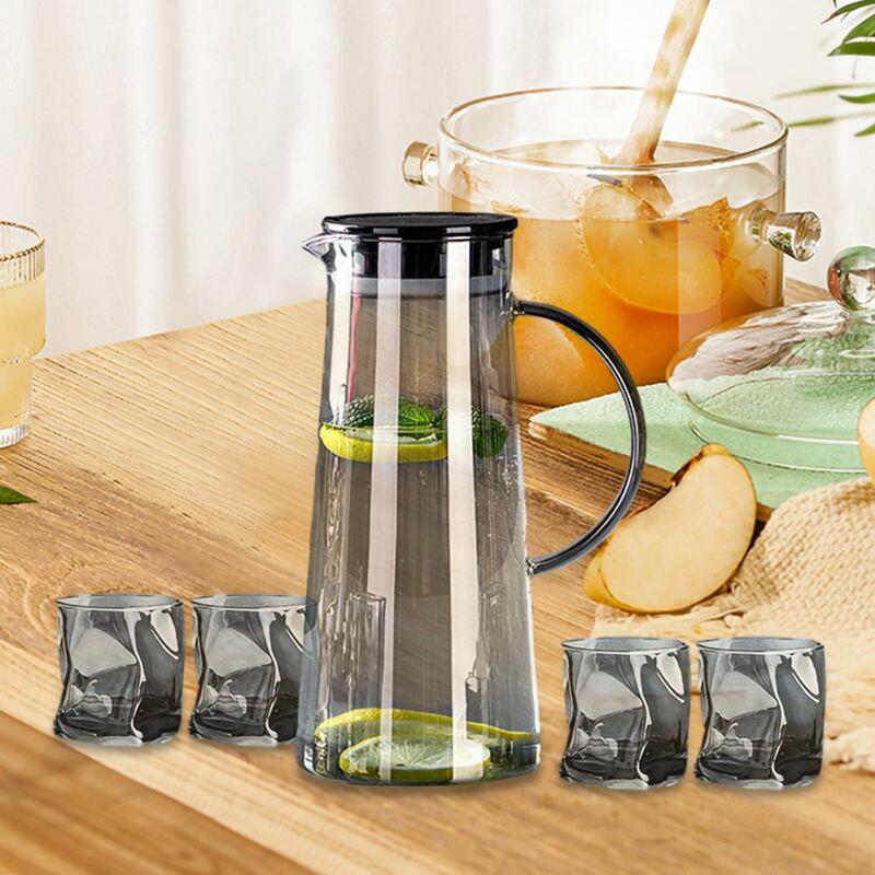 Boro silikat glas Teekanne 1450ml Saft Karaffe hitze beständiger Eistee Krug für Saft Büro Kaffee Limonade heißes kaltes Getränk