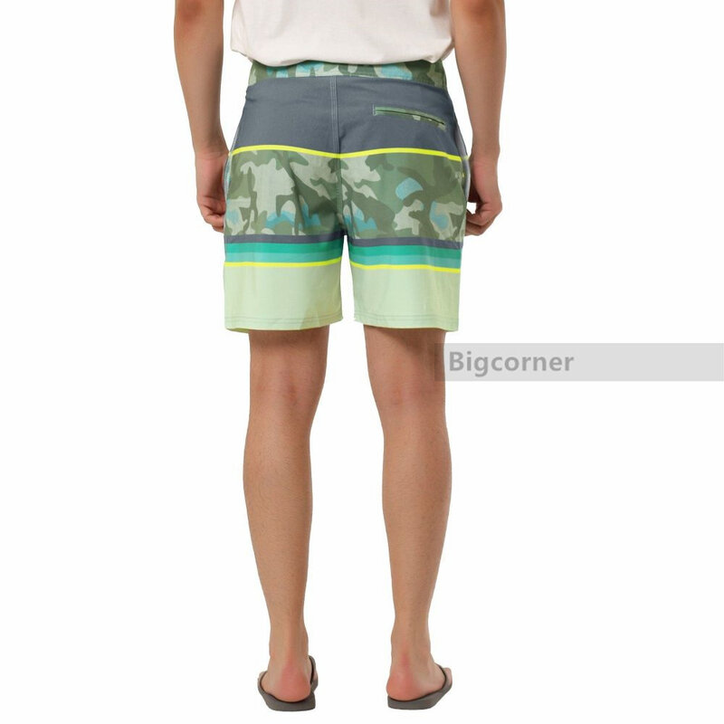Short de plage pour homme, bermuda, séchage rapide, imperméable, logo estampage, 46cm, 18 pouces, 2 poches, A1