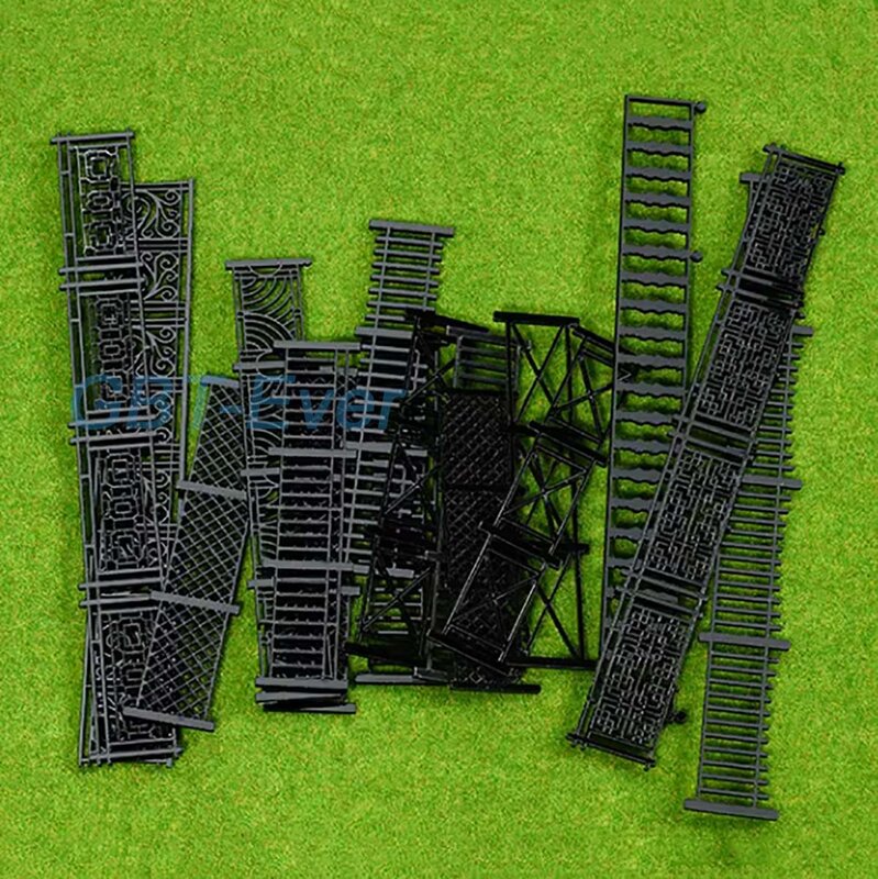 5 buah pagar hitam/putih pagar arsitektur Model pasir meja pagar lanskap barang dekoratif kreatif pagar plastik
