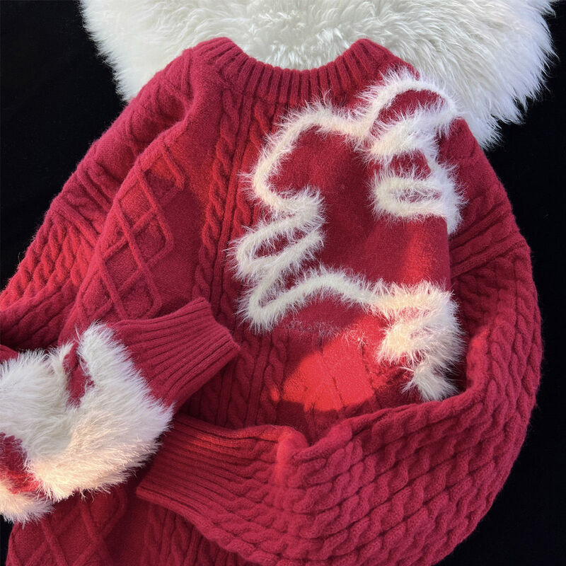 Японский мягкий свитер с кроликом для женщин 2023 новый стиль ленивая атмосфера Y2k корейский Модный пуловер женский свитер большого размера для пар