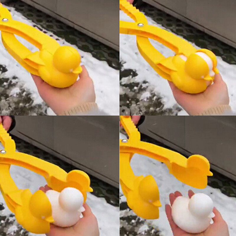 Caring/Duck Shaped Snowball Maker Clip Children Outdoor Plastic Winter Snow Sand Mold Tool for Snowball Fight  Fun Sports Toys