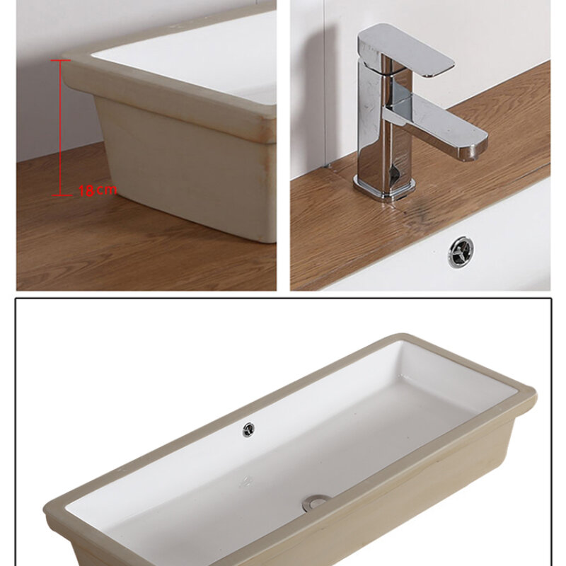Lavabo incorporato 50/60/80cm mobiletto del bagno lavabo in ceramica 1 M