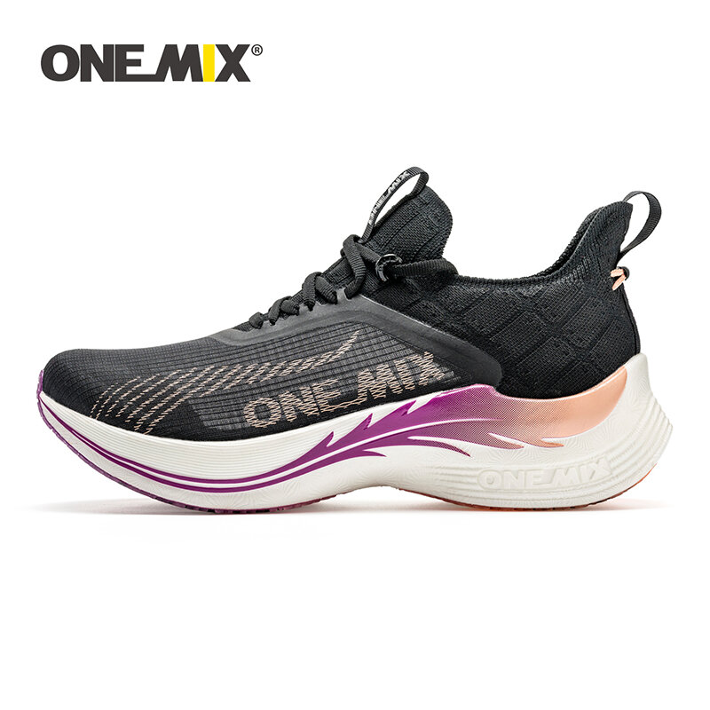ONEMIX кроссовки для марафона с углеродистой пластиной профессиональная стабильная поддержка ударопрочный ультра-светильник спортивные кроссовки
