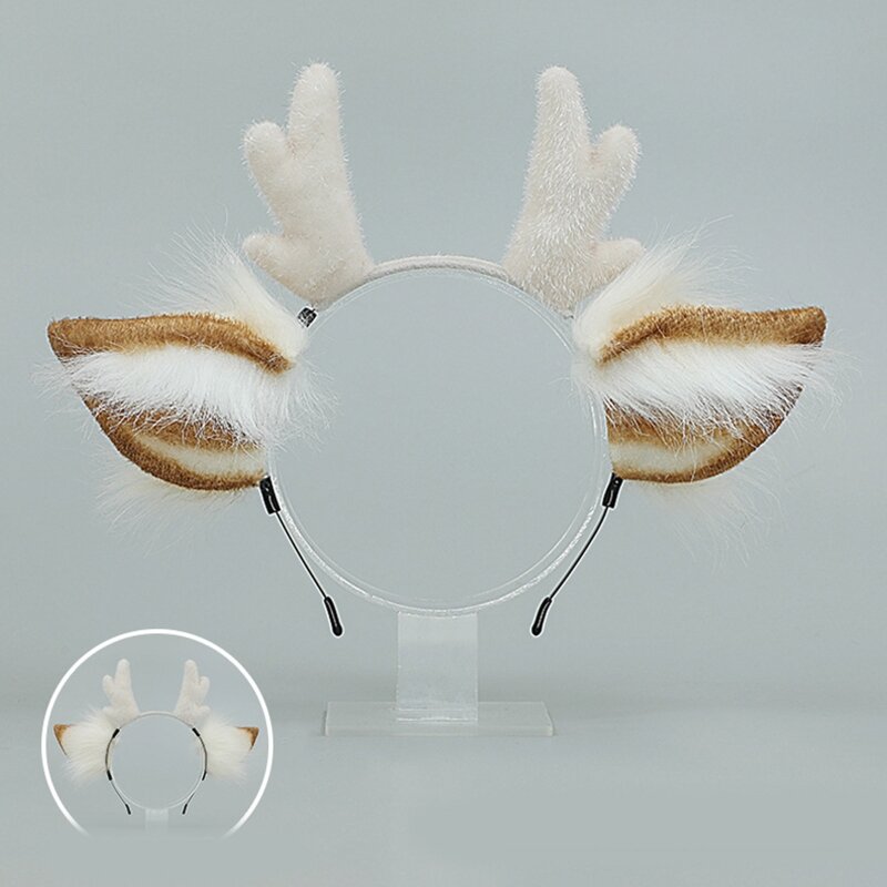 A2ES bonito rena antler bandana orelhas animais headwear argola cabelo fantasia cosplay
