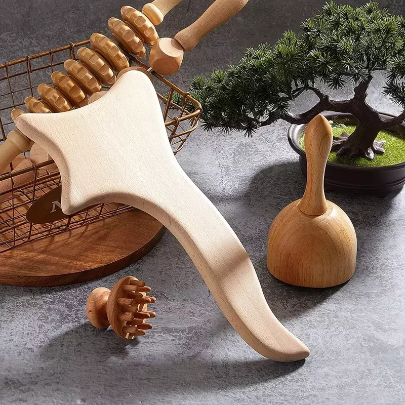 Деревянные массажные инструменты, деревянный лимфатический дренажный массажер, Антицеллюлитный инструмент для придания формы телу, для красоты, гуаша, облегчения боли в мышцах