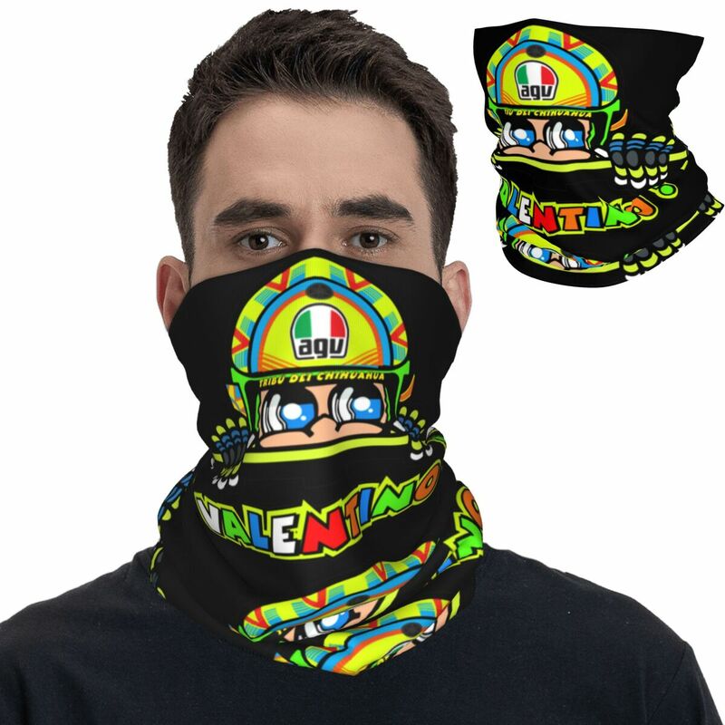Moto-Gp Rossi-Speed Racing Bandana Neck Gaiter Printed Motocross Mask Scarf Multi-use Face Mask Running for Men Adult Breathable