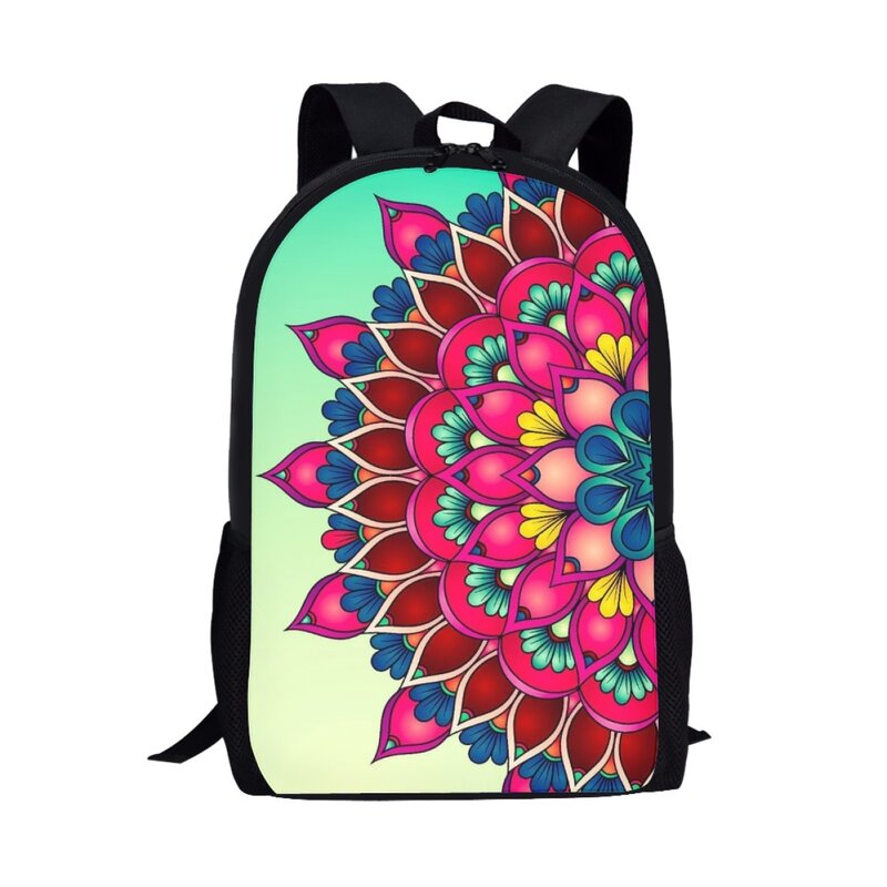 Mochila Bohemia con estampado de Mandala para niñas y niños, bolso escolar para estudiantes, bolso para portátil para adolescentes, mochila de hombro informal, mochila de almacenamiento de viaje
