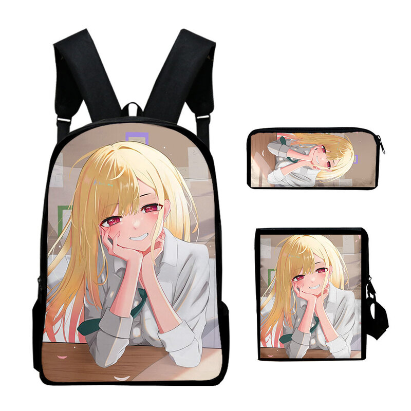 Popular My Dress Up Darling 3D Print 3pcs/Set pupil School Bags Laptop Daypack Backpack Inclined shoulder bag Pencil Case