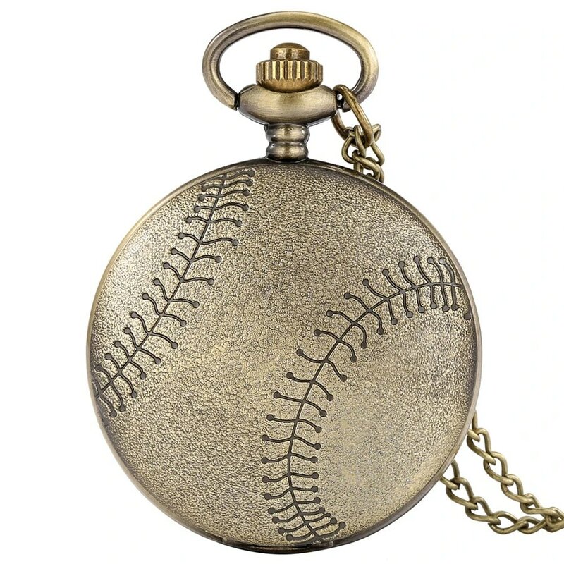 Exclusivo bronze design de beisebol softball ao ar livre jóias colar pingente corrente relógio horas lembrança presentes cosplay relógios do esporte
