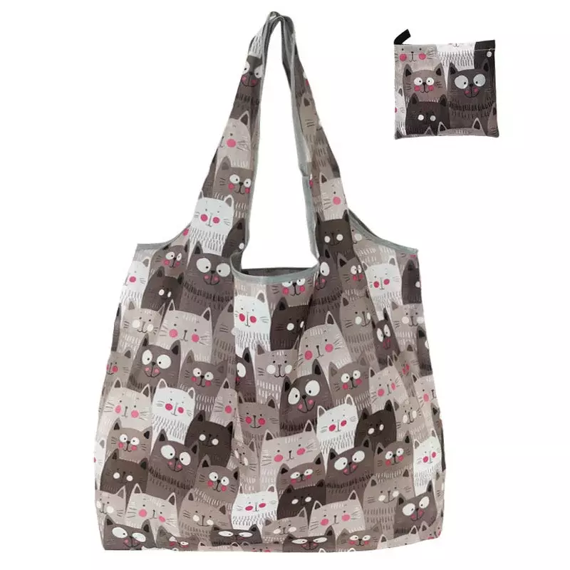 Новая модная Складная Экологически чистая сумка для мам с принтом, сумка-тоут, складная сумка, Удобные вместительные сумки для подгузников