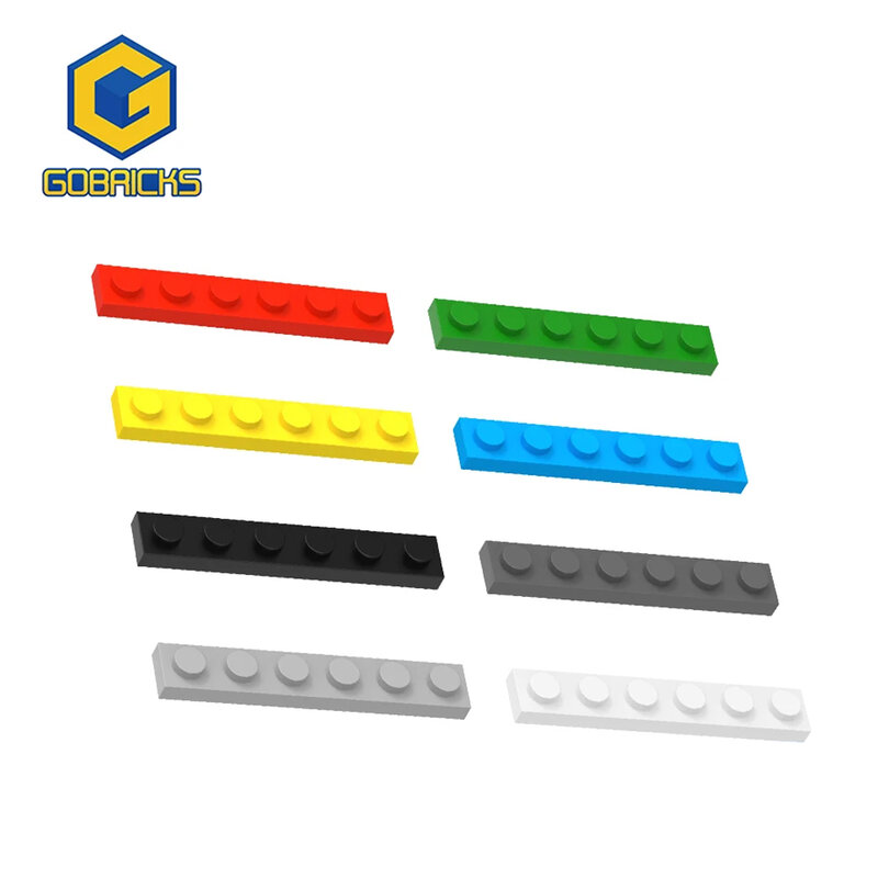 Gobricks-bloques de construcción MOC para niños, piezas de placa 1x6, compatibles con 3666, bloques de bricolaje, juguetes educativos para niños, regalo para niñas, 10 piezas